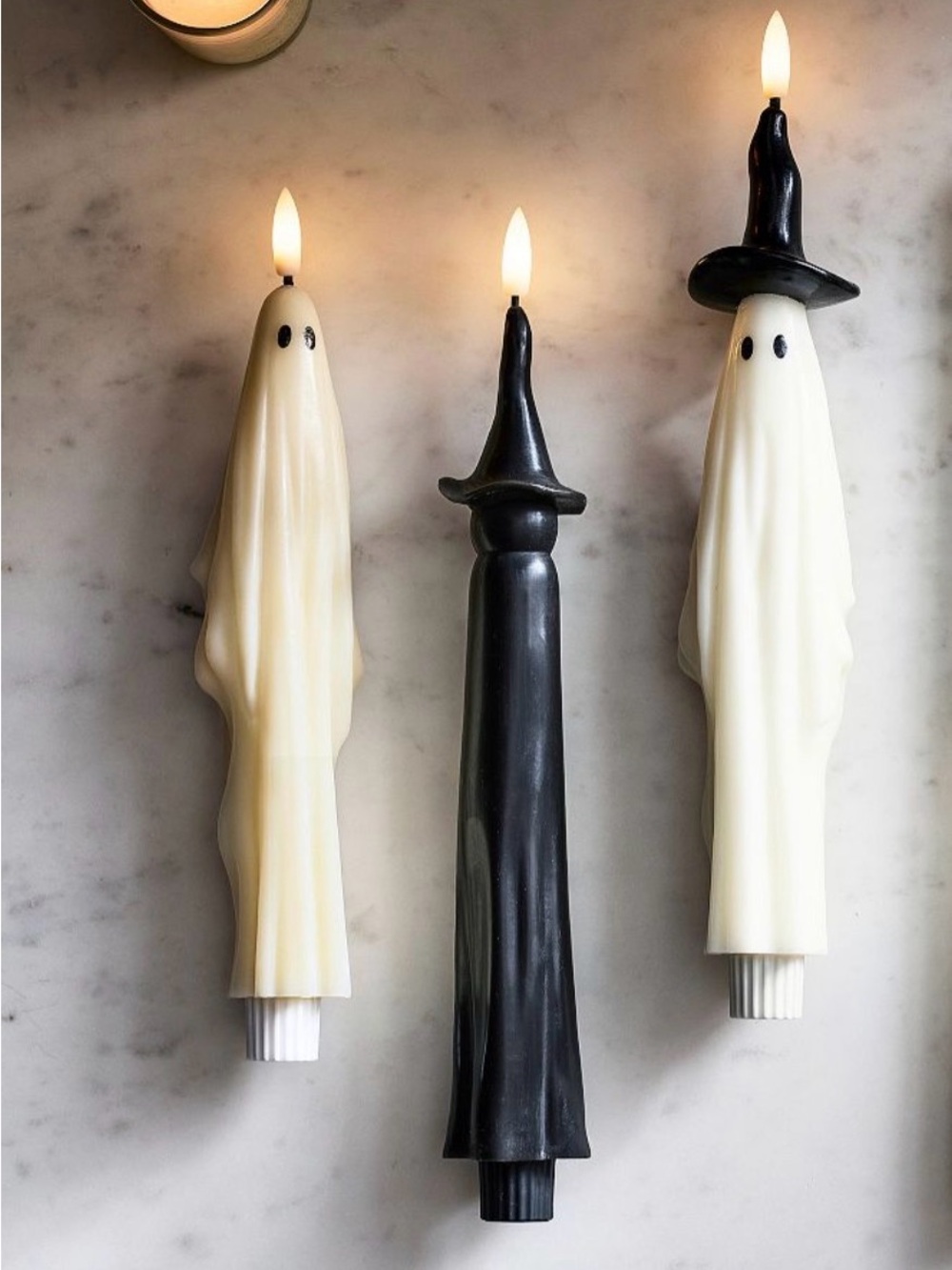 Pottery Barn Halloween Taper Candles - Ghost, Ghost Witch, Witch